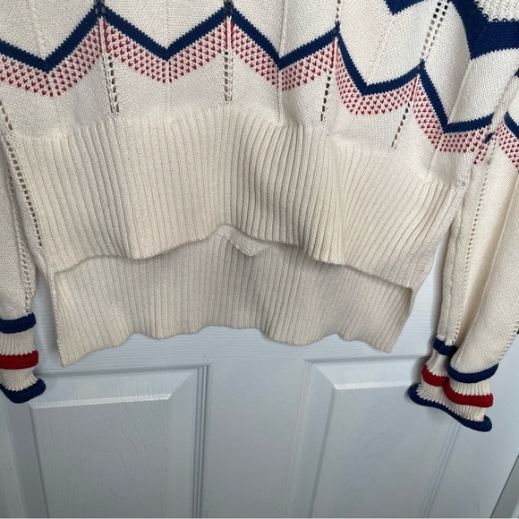 Veronica Beard Kindling Chevron Striped Pointelle Sweater (As Seen on TV) M - Picture 12 of 15